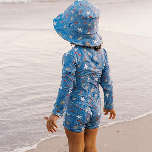 Nature Baby - One Piece Bathing Trunks / Blue Snorkel Print