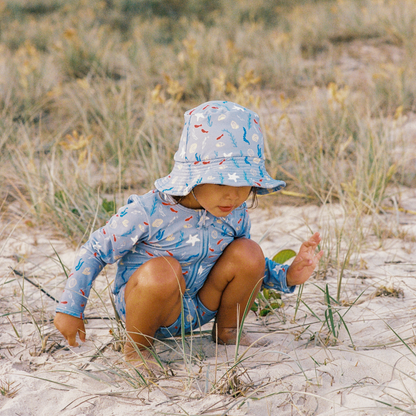 Nature Baby - One Piece Bathing Trunks / Blue Snorkel Print