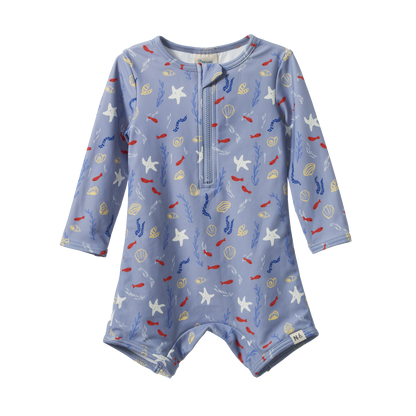 Nature Baby - One Piece Bathing Trunks / Blue Snorkel Print