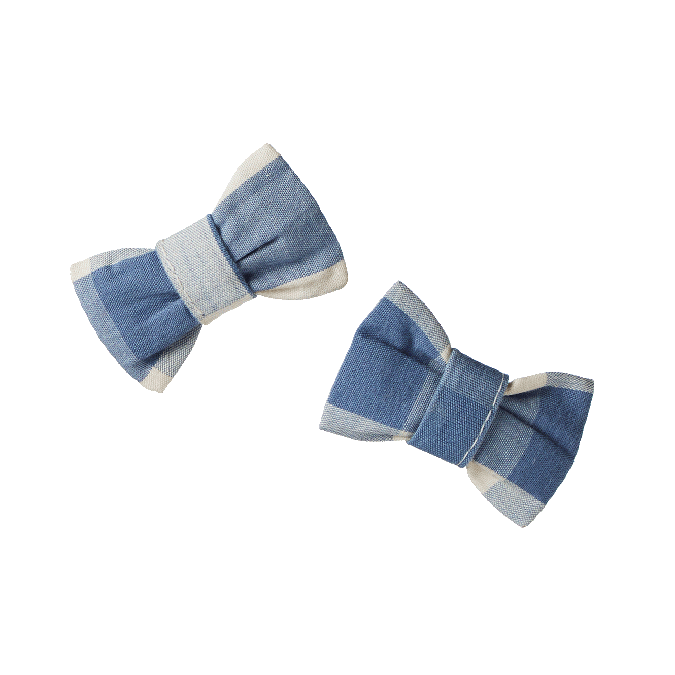 Nature Baby - Bow Hair Clips 2 Pack / Bluebelle Check