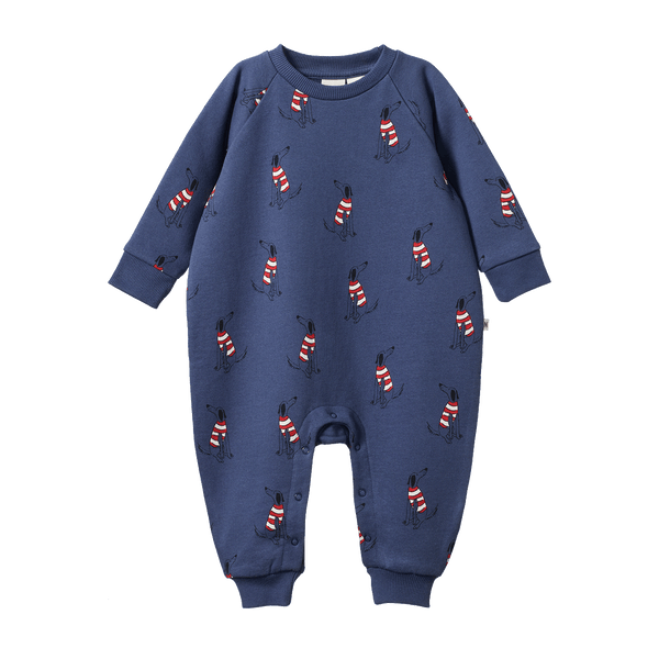 Nature Baby - Long Sleeve Juno Romper / Best Friend Indigo Print