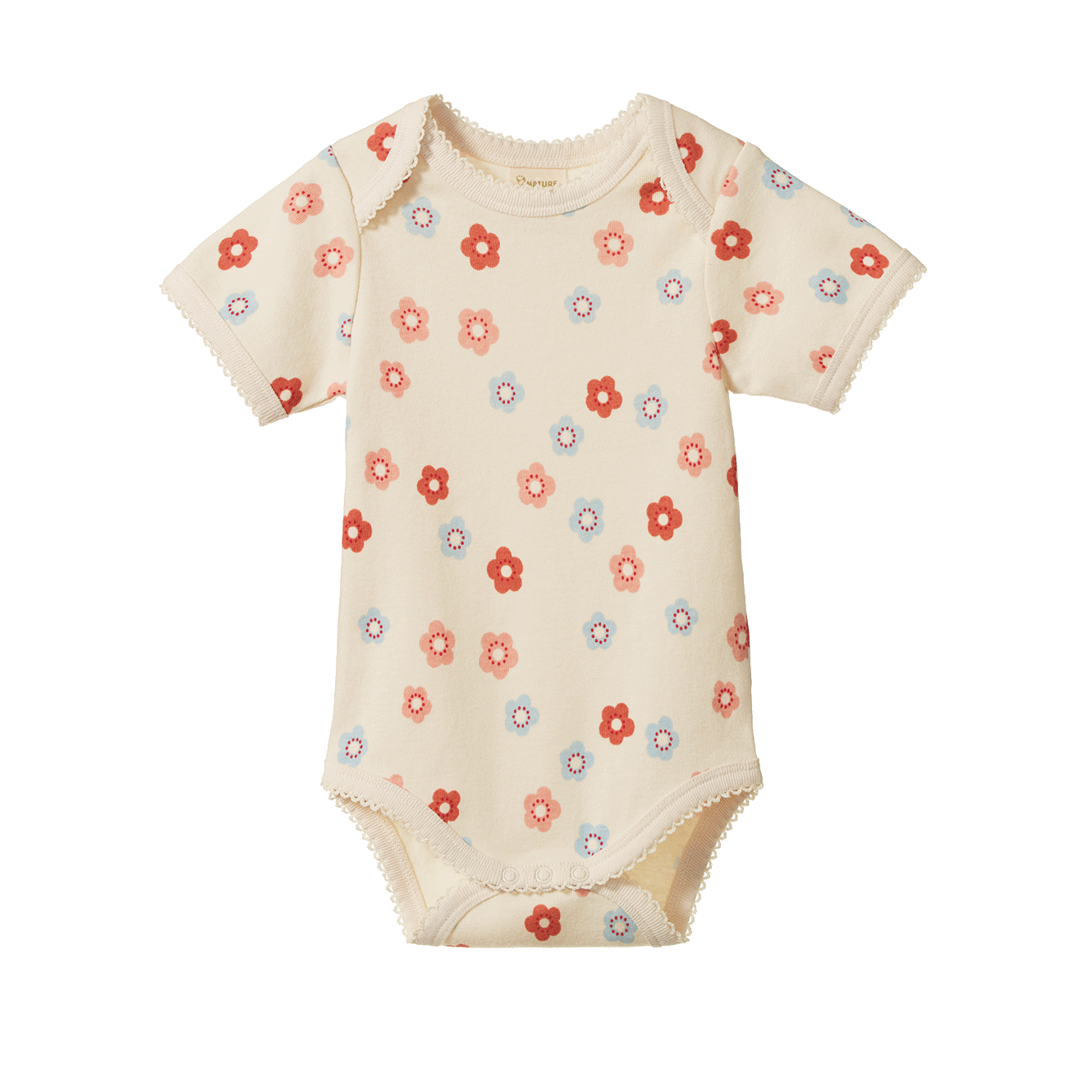 Nature Baby - Short Sleeve Bodysuit / Petite Flora Stamp Print
