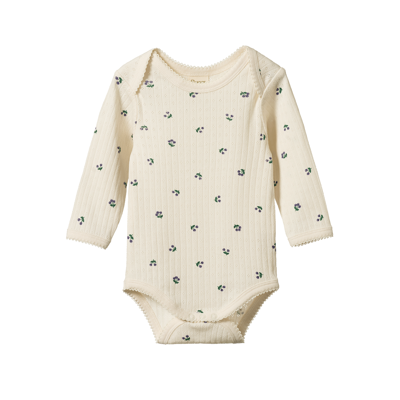 Nature Baby - Long Sleeve Bodysuit Pointelle / Winter Berry Print