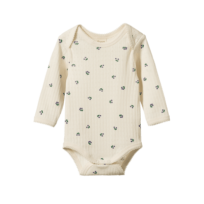 Nature Baby - Long Sleeve Bodysuit Pointelle / Winter Berry Print