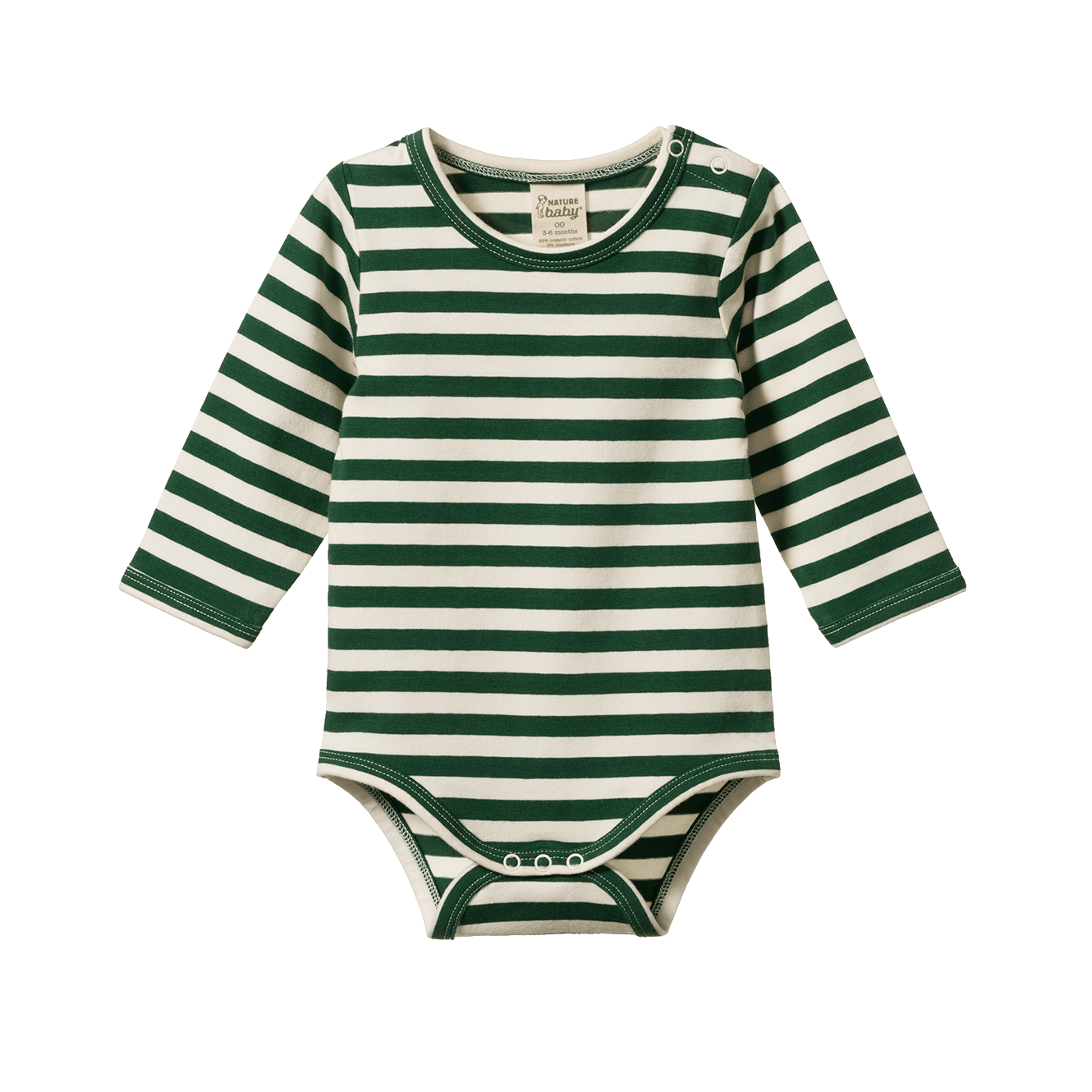 Nature Baby - Stretch Jersey Long Sleeve Bodysuit / Eden Sea Stripe