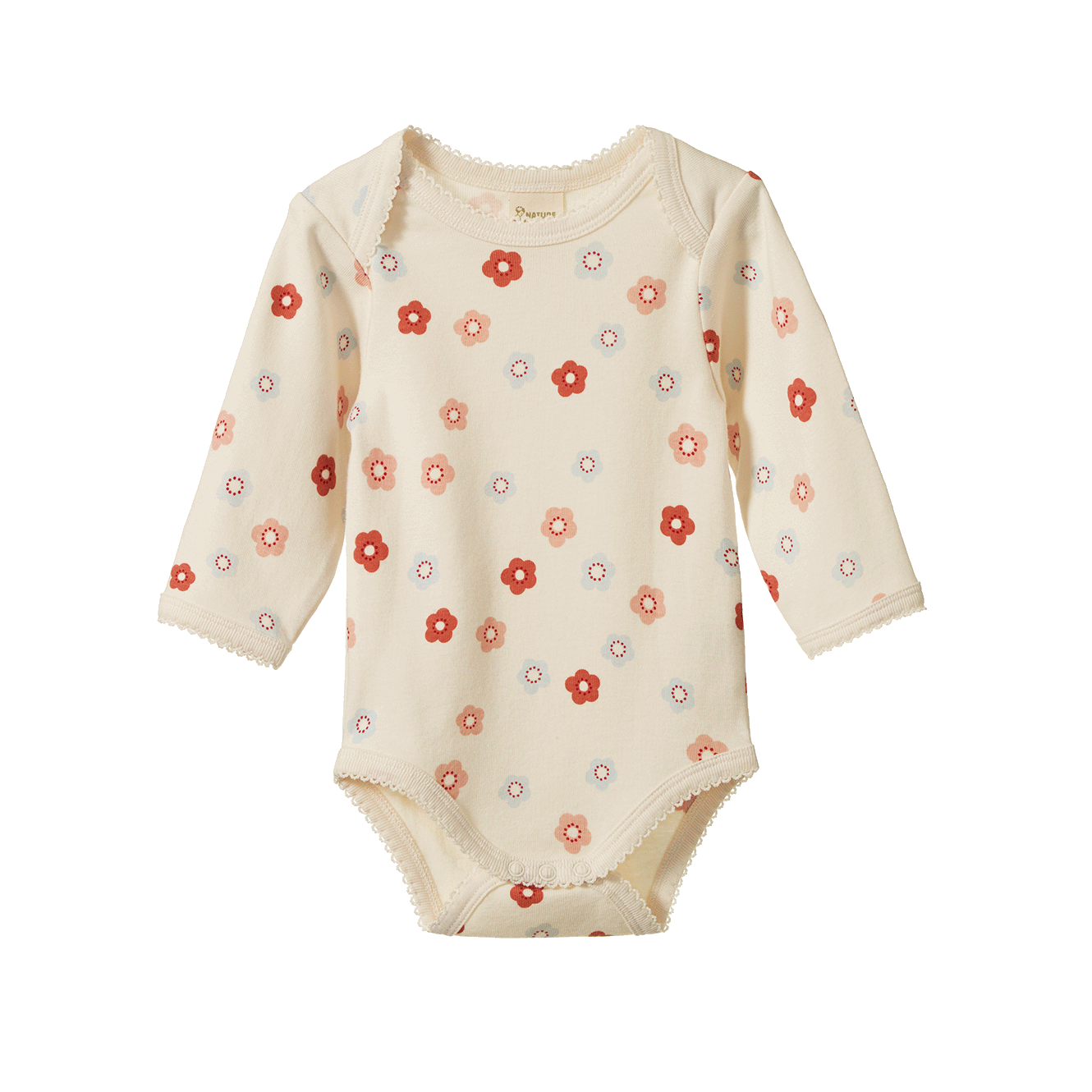 Nature Baby - Long Sleeve Bodysuit / Petite Flora Stamp Print