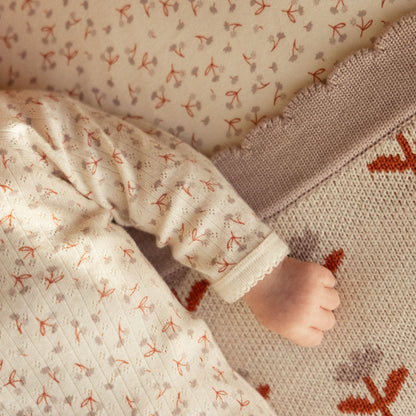 Nature Baby - Long Sleeve Kimono Bodysuit Pointelle / Dandelion Print