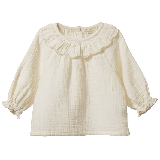Nature Baby - Ruffle Cameron Blouse / Natural