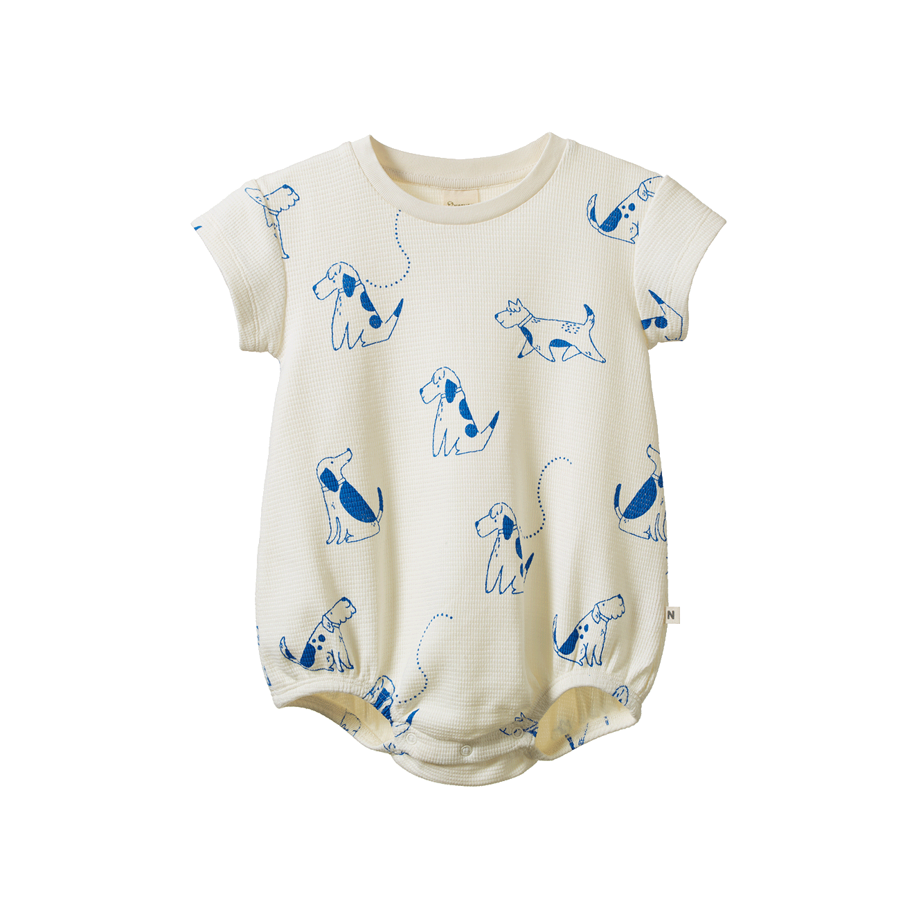 Nature Baby - Juno Romper Waffle / Dog Walk Print
