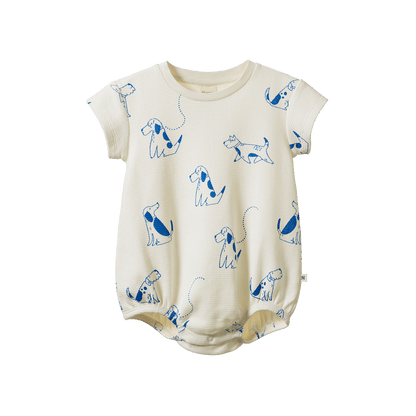 Nature Baby - Juno Romper Waffle / Dog Walk Print