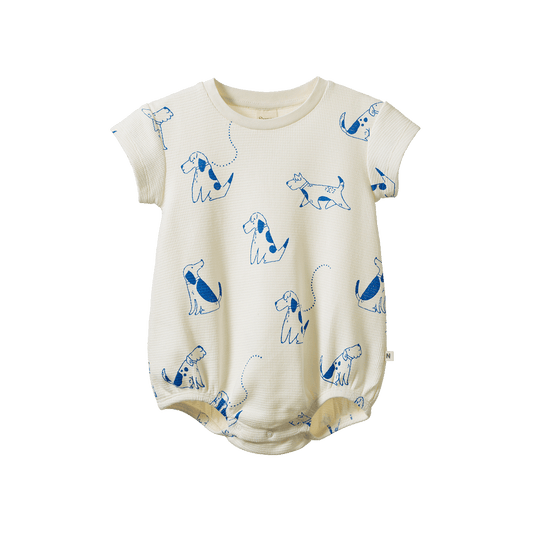 Nature Baby - Juno Romper Waffle / Dog Walk Print