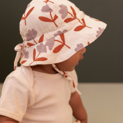 Nature Baby - Crinkle Muslin Sunhat / Fleurette Print