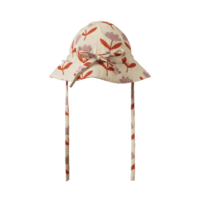 Nature Baby - Crinkle Muslin Sunhat / Fleurette Print