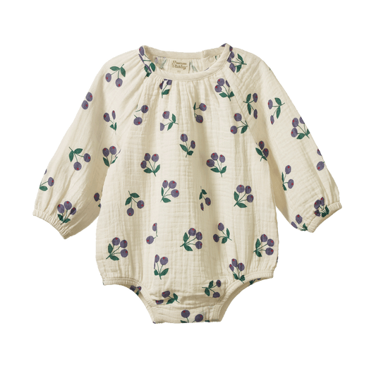 Nature Baby - Meadow Bodysuit Muslin / Winter Berry Natural Print