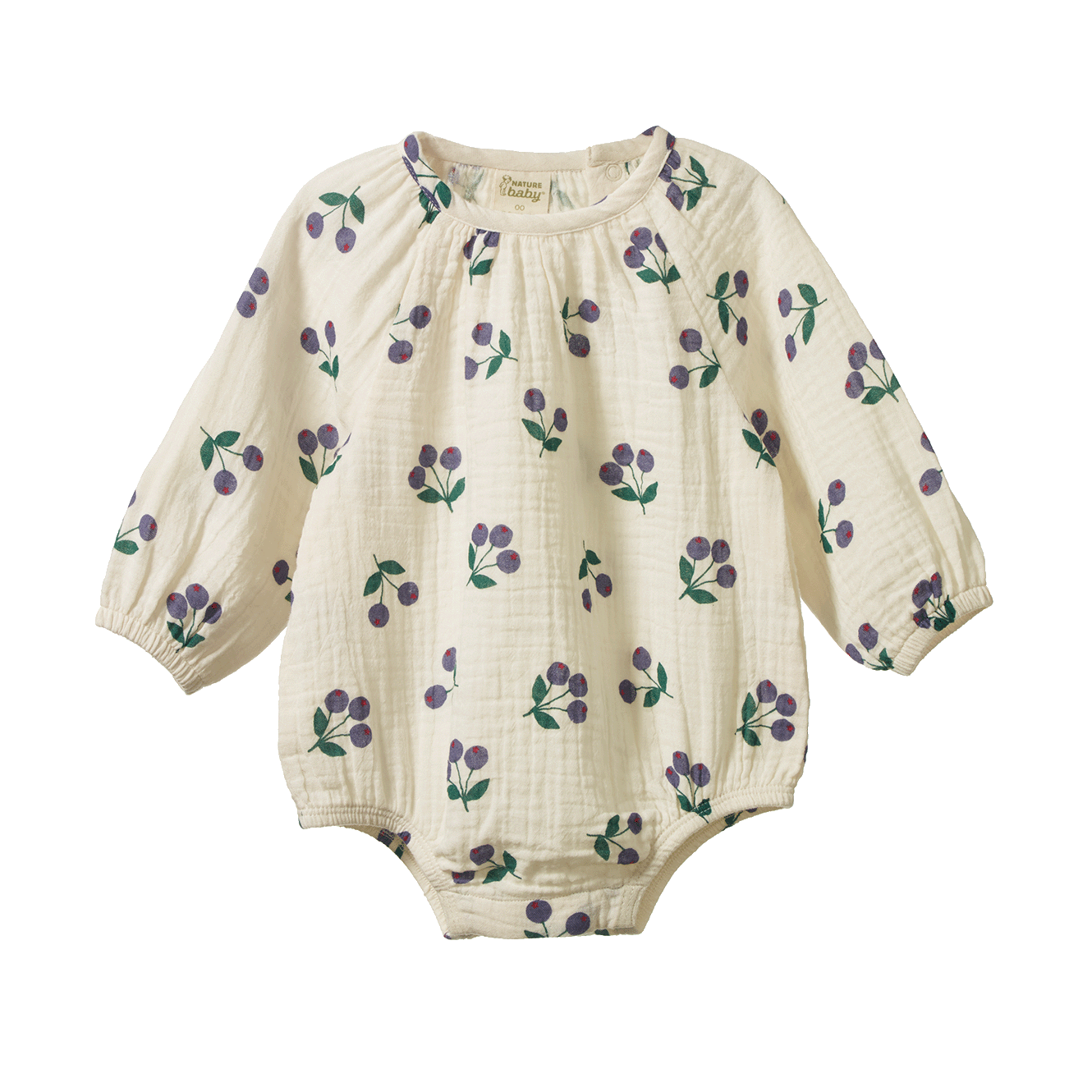Nature Baby - Meadow Bodysuit Muslin / Winter Berry Natural Print