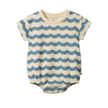 Nature Baby - Juno Romper Terry / Waves Print