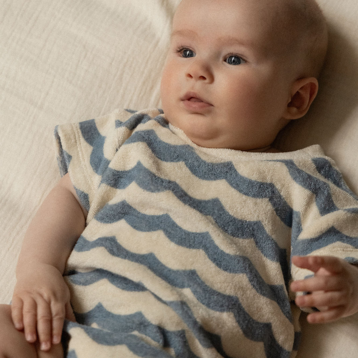 Nature Baby - Juno Romper Terry / Waves Print