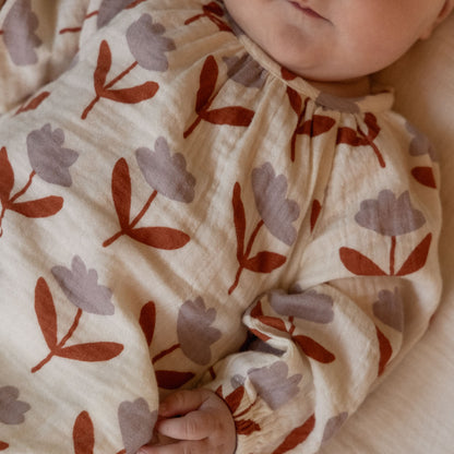 Nature Baby - Meadow Bodysuit Muslin / Fleurette Print