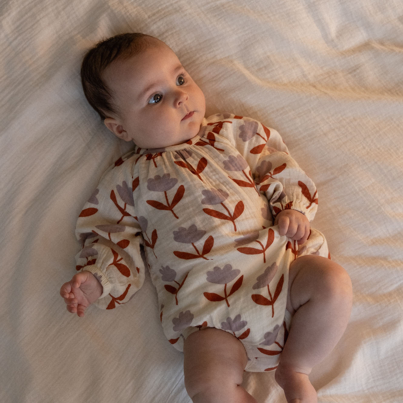Nature Baby - Meadow Bodysuit Muslin / Fleurette Print