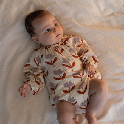 Nature Baby - Meadow Bodysuit Muslin / Fleurette Print