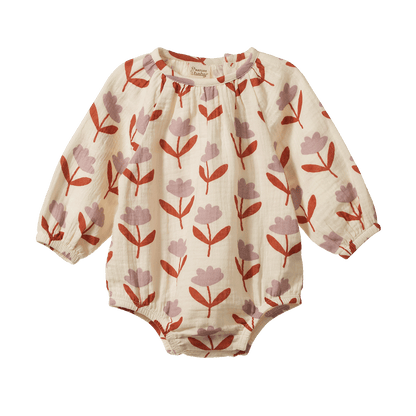 Nature Baby - Meadow Bodysuit Muslin / Fleurette Print