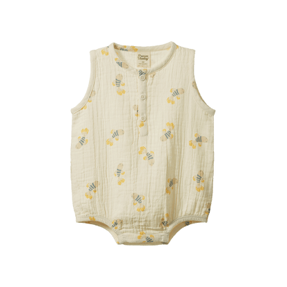 Nature Baby - Cedar Suit Muslin / Fish Fable Print