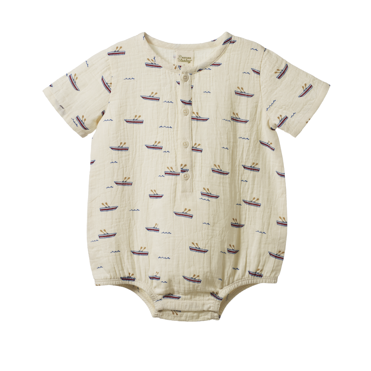 Nature Baby - Monty Suit Muslin / Row Boats Print