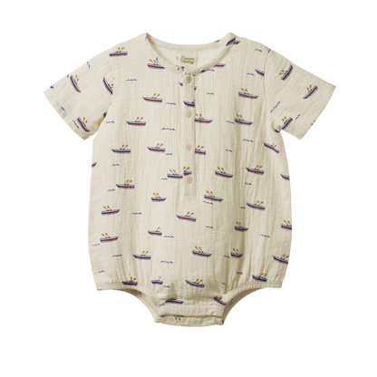 Nature Baby - Monty Suit Muslin / Row Boats Print
