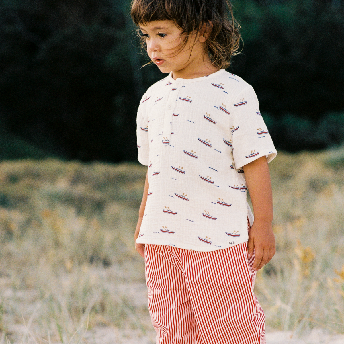 Nature Baby - Short Sleeve Caravan Shirt Muslin / Row Boats Print