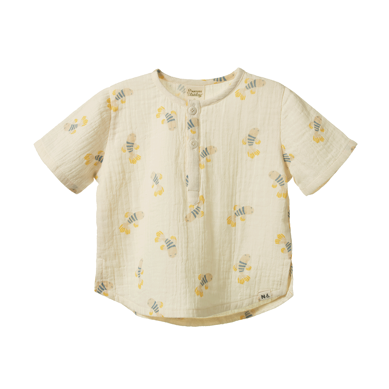 Nature Baby - Short Sleeve Caravan Shirt Muslin / Fish Fable Print