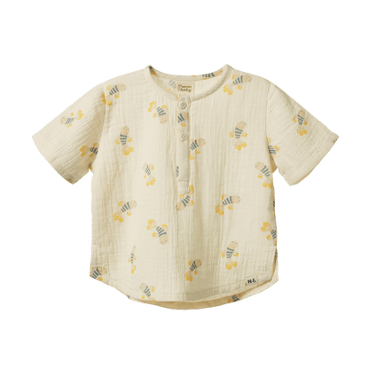 Nature Baby - Short Sleeve Caravan Shirt Muslin / Fish Fable Print