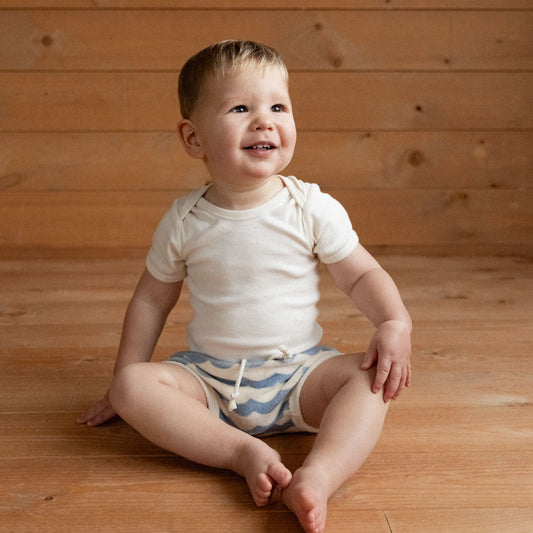 Nature Baby - Terry Shorts / Waves Print