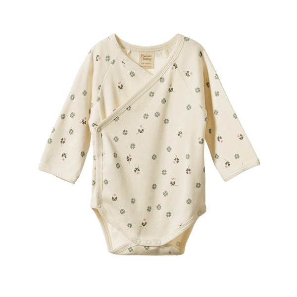 Nature Baby - Long Sleeve Kimono Bodysuit / Lucky Print