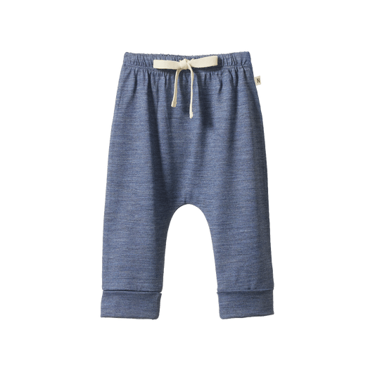 Nature Baby - Merino Wool Drawstring Pants / Vintage Indigo Marl