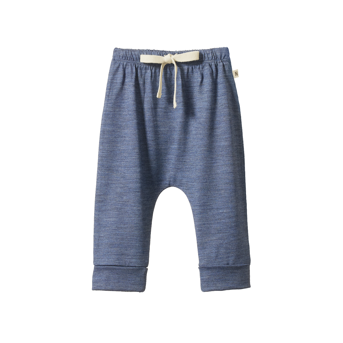 Nature Baby - Merino Wool Drawstring Pants / Vintage Indigo Marl