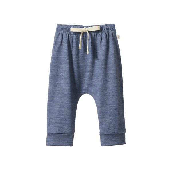 Nature Baby - Merino Wool Drawstring Pants / Vintage Indigo Marl