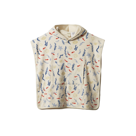 Nature Baby - Organic Cotton Poncho Towel / Snorkel Print Terry