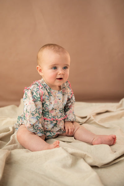 Bella + Lace-Primrose Romper/Hello Gorgeous Print