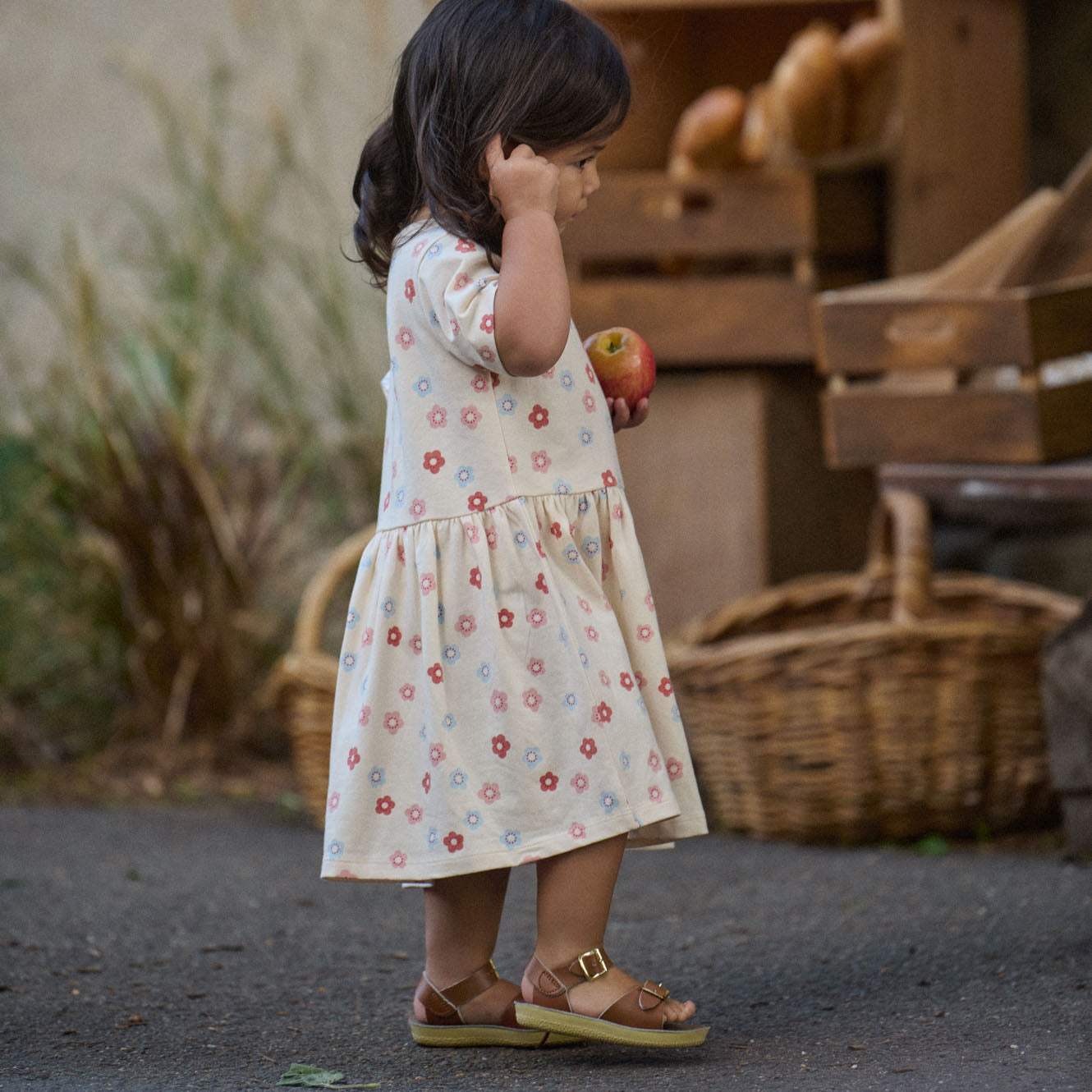 Nature Baby - Saturday Dress / Petite Flora Stamp Print