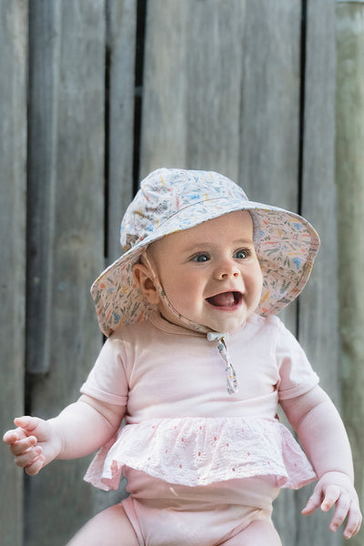 Acorn - Wildflowers Wide Brim Infant Hat (0-9 months)