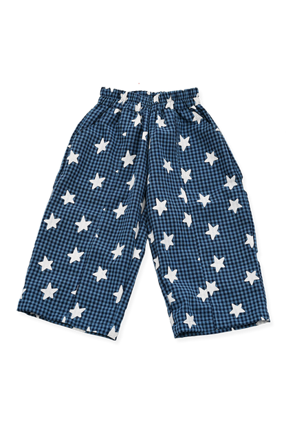 Sunday Siblings - Dusty Star Pants / Blue Gingham