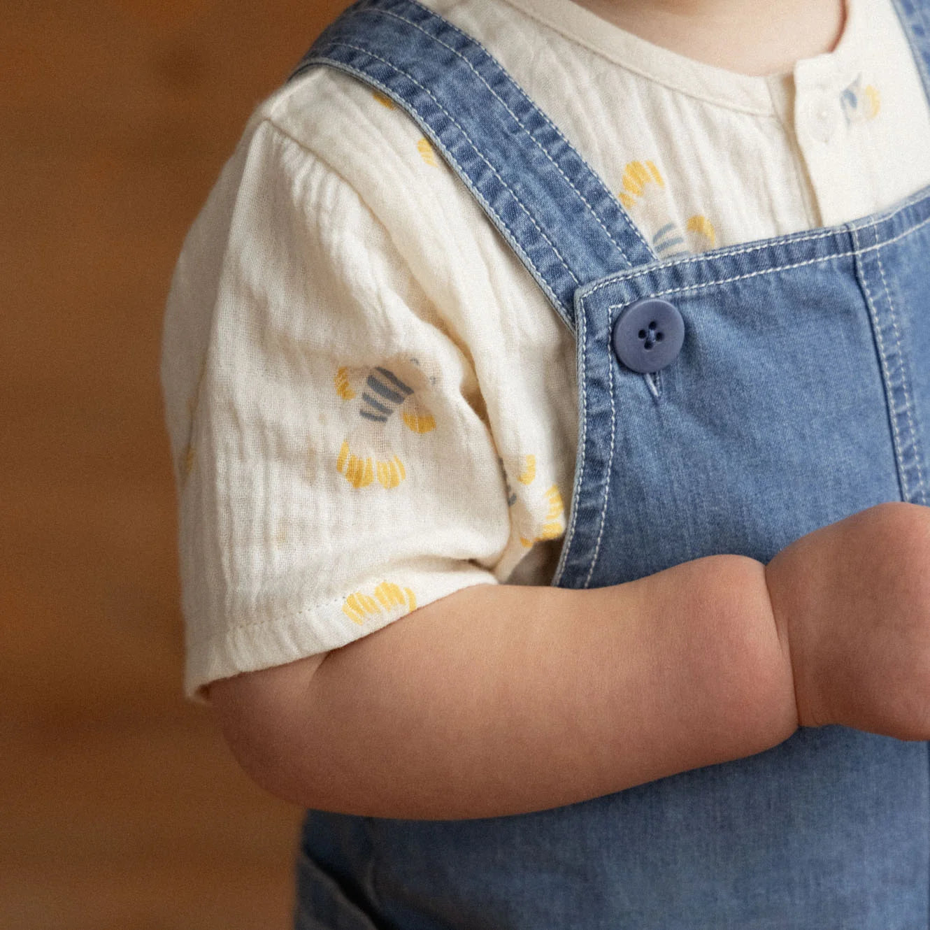 Nature Baby - Tucker Shortie Overalls Chambray / Sky