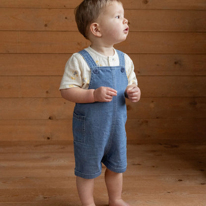 Nature Baby - Tucker Shortie Overalls Chambray / Sky