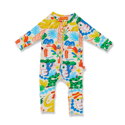 Halcyon Nights - Long Sleeve Romper / Tropicool