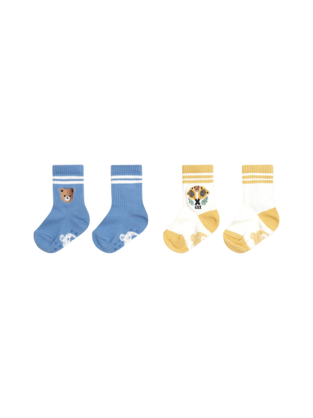 Huxbaby -  Hux Tennis 2pk Socks / Bright Blue + Golden