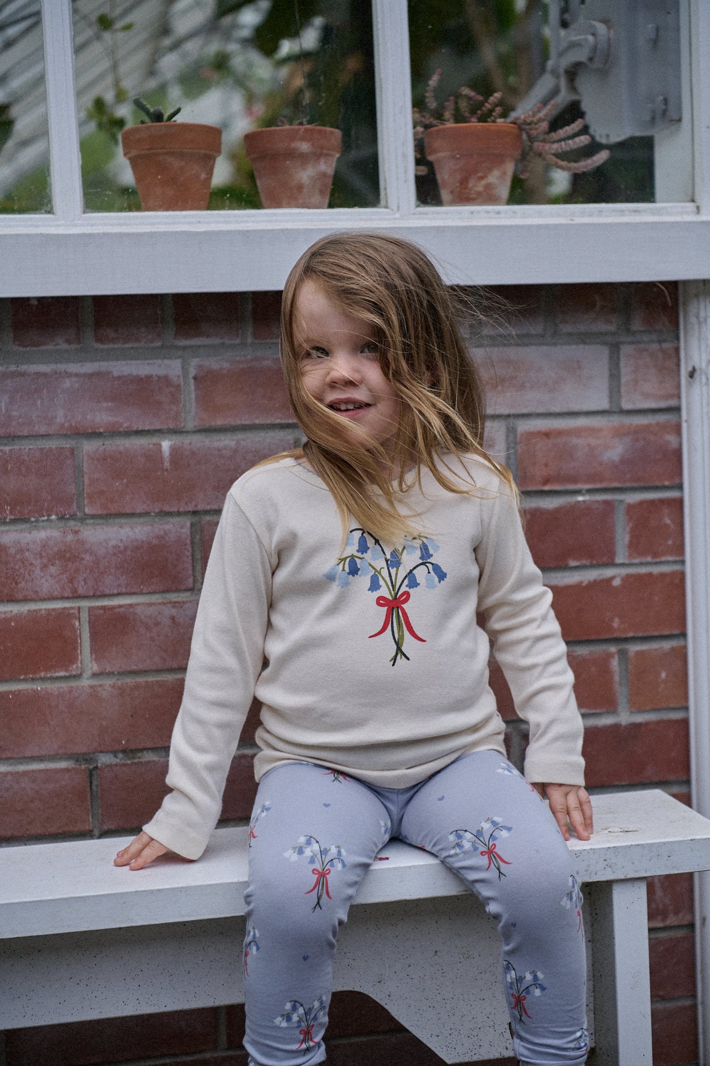 Nature Baby - Long Sleeve Cloud Tee / Bluebelle Natural Print