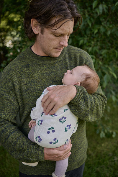 Nature Baby - Meadow Bodysuit Muslin / Winter Berry Natural Print