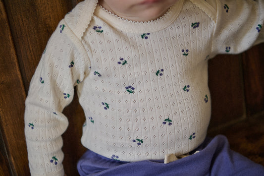 Nature Baby - Long Sleeve Bodysuit Pointelle / Winter Berry Print
