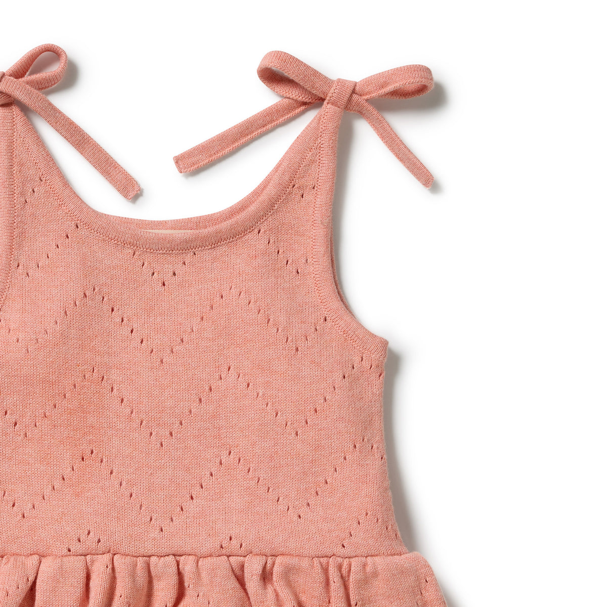 Wilson + Frenchy - Organic Knitted Pointelle Playsuit / Petal Pink