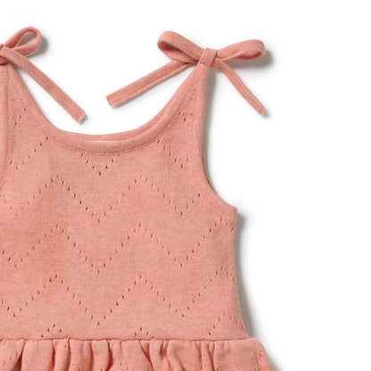 Wilson + Frenchy - Organic Knitted Pointelle Playsuit / Petal Pink